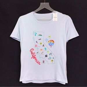 J CREW Collector Tee Short Sleeve 100% Cotton T-Shirt — California — MEDIUM- NWT